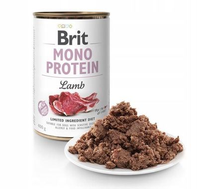Brit Mono Protein Lamm 400g Hypoallergenes Nassfutter für Hunde Hundefutter