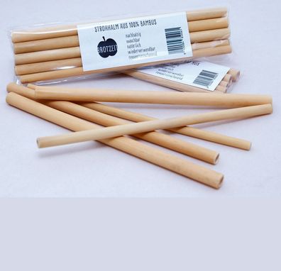 Brotzeit Trinkhalme aus Bambus 5er Set Strohhalme plastikfrei