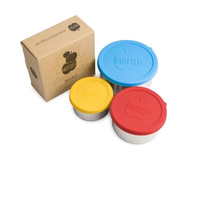 Brotzeit Dreierlei 3er Set dicht Brotdose Jausenbox aus Edelstahl