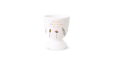 Schreibkram Manufaktur Eierbecher Porzellan 5 cm H 6 cm Genieße die kleinen Dinge