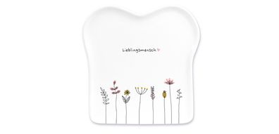 Schreibkram Manufaktur Toast-Teller Porzellan 14,5 x 15,5 cm Lieblingsmensch