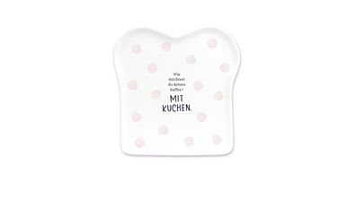 Schreibkram Manufaktur Toast-Teller Porzellan 14,5 x 15,5 cm Mit Kuchen