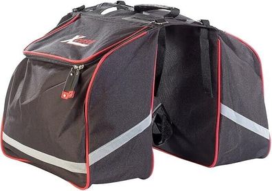 NEU Doppel Gepäckträgertasche wasserabweisend Reflektions Streifen fürs Fahrrad