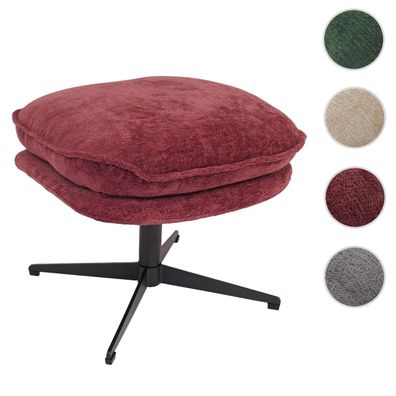 Hocker mit Polster HWC-P32, Sitzhocker Fußablage Ottomane Stoff Chenille (370 g/m²)