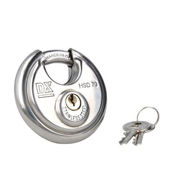 Vorhängeschloss Edelstahl 70mm – witterungsbeständiges Diskus-Bügelschloss