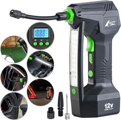 NEU Akku Handkompressor LED Luftpumpe für Auto Motorrad Fahrrad Reifen Bälle Rad