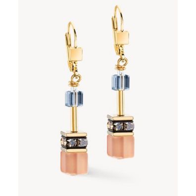 Ohrhänger - Edelstahl gold - GeoCube Earth