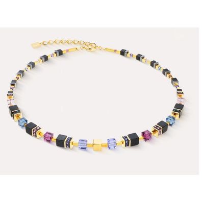 Collier - Edelstahl gold - GeoCUBE® multicolor