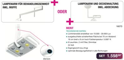 LED Behandlungsleuchte "MERIT" inkl. Lampenträger