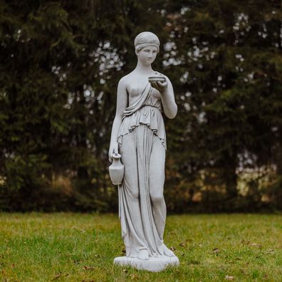 Große Steinfigur Statue Hestia griechische Mythologie aus Steinguss frostfest