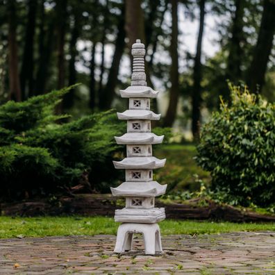 Massive große japansiche Steinlaterne Pagode Yukimi Rankei Steinguss frostfest
