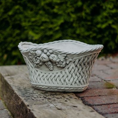 Massive Pflanzschale Blumen Pflanztrog Pflanzgefäß Trog aus Steinguss frostfest