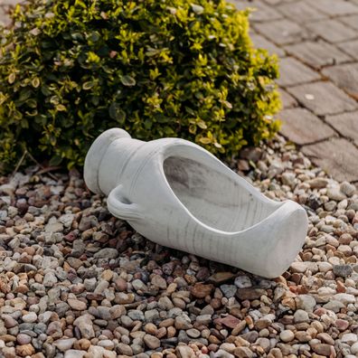 Massive Steinfigur Amphore als Pflanzgefäß 50 x 16 cm aus Steinguss frostsicher