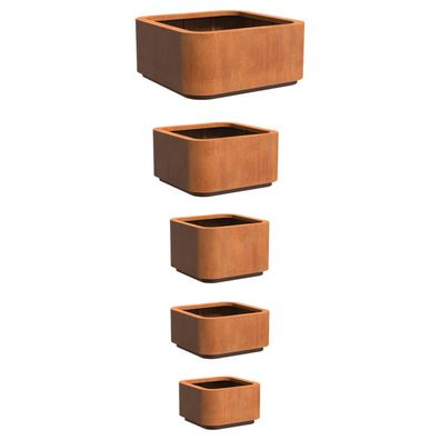 Adezz Rohin aus Corten-Stahl Pflanzgefäß Pflanzkübel Blumentopf Blumenkübel