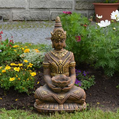 Massive Steinfigur großer Buddha Tempelwächter exclusiv aus Steinguss frostfest