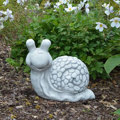 Massive Steinfigur lustige Schnecke Tierfigur aus Steinguss frostfest Raumdeko
