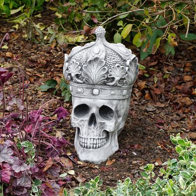 Massive Steinfigur Mexikanischer Totenkopf Schädel Mexiko Steinguss frostfest