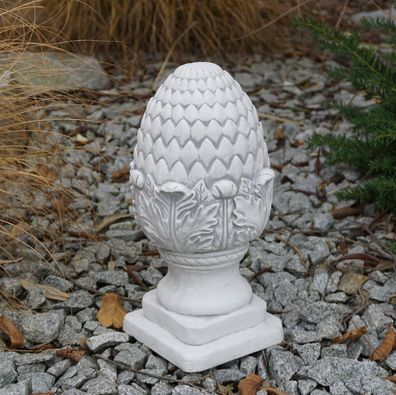 Massive Steinfigur Pinienzapfen Zapfen Pfostenabschluss aus Steinguss frostfest