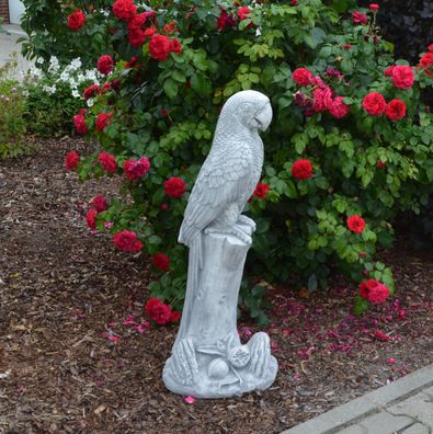 Massive Steinfigur riesiger Papagei Vogel aus Steinguss frostfest Raumdeko