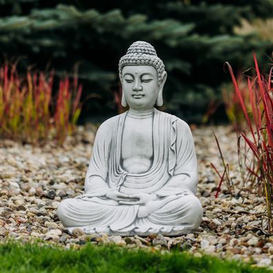 Massive Steinfigur Statue großer Buddha Tempelwächter aus Steinguss frostfest