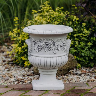 Massives Blumengefäß Weintrauben Pflanzgefäß Pflanztrog aus Steinguss frostfest