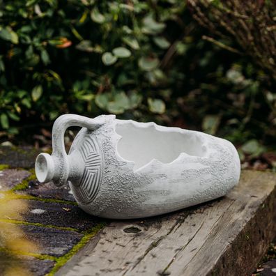 Pflanzgefäß Amphore H. 20 cm, L. 40 cm, B. 21 cm, 8 kg aus Steinguss frostsicher