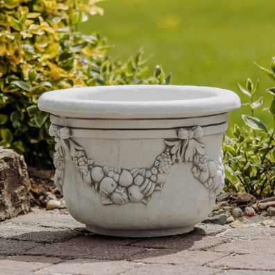 Schwerer Blumentopf Pflanztopf Pflanzgefäß Pflanztrog aus Steingusss frostfest