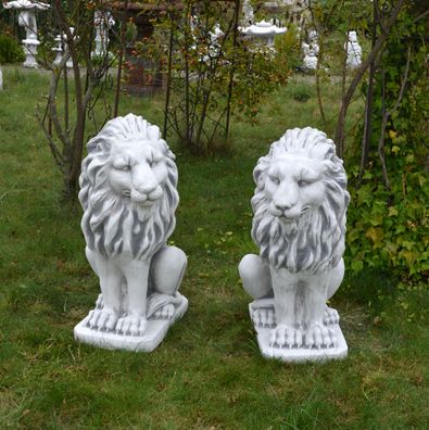 Sonderangebot: Großes Löwen-Paar Set Löwe Leo Torwächter aus Steinguss frostfest
