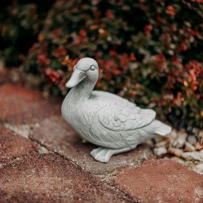 Steinfigur Ente Entenvogel Vogel Gänsevogel Gartenfigur Steinguss frostsicher