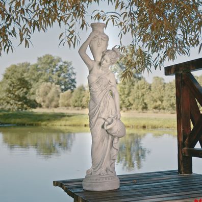 Top Modell Große massive Statue optional Wasserlauf Maia aus Steinguss frostfest