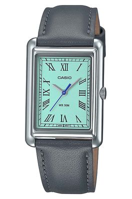 Casio Damen-Armbanduhr Rechteckig Grau/Türkis LTP-B165L-2BVEF
