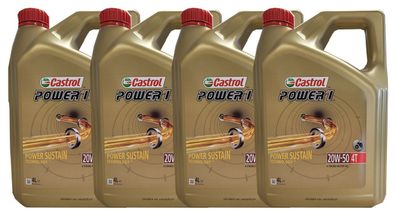 Castrol Power 1 20W-50 4T API SN JASO MA-2 5x4 Liter