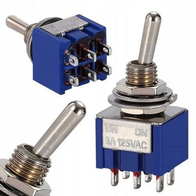 Rosfix Kippschalter MTS-202 – ON-ON 6 Pin | 6A 125V, 3A 250V, Lötanschluss