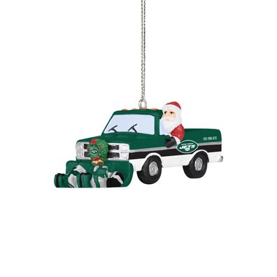 NFL New York Jets Santa Snow Plow Truck Weihnachtsbaum Anhänger Ornament ..0369