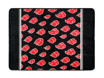 Große Akatsuki Kuscheldecke | Itachi Sofadecke mit roten Wolken | 180x120cm