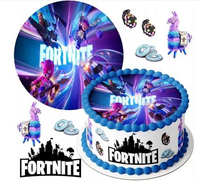Fortnite Game Essbar Battle Royale Zuckermasse Tortenbild Tortenaufleger 4 Muffin f1
