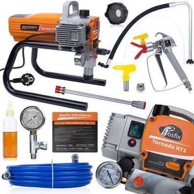 Rosfix Farbspritzgerät Tornado RT1 – 1700W 22MPa 2,2L/min | Profi-Set
