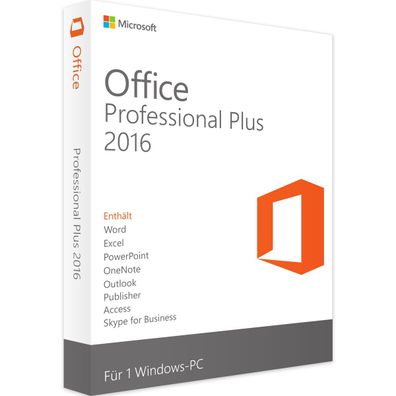 Microsoft Office 2016 Professional Plus | 1PC | SOFORT Versand | 24/7 Support