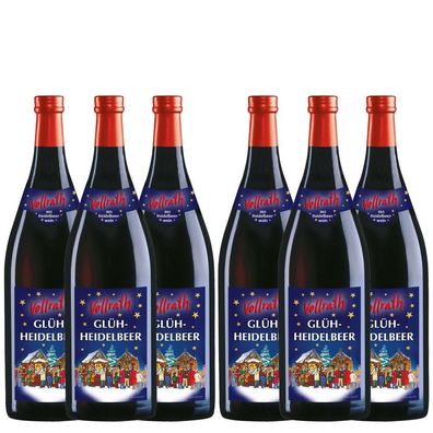 6 Flaschen Vollrath Glühwein aus Heidelbeerwein a´1,0 ltr. 9% Vol