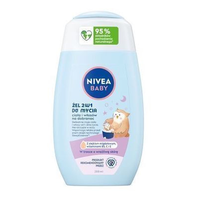 Nivea Baby Gute Nacht 2-in-1 Waschgel fuer Koerper und Haare, 200ml