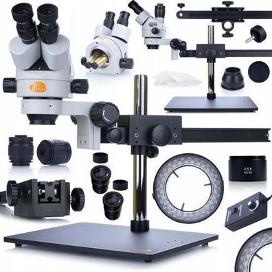 Rosfix Set Stereomikroskop Pavo Pro 0,5x Linse + 56xLED Licht | 7–45x Zoom