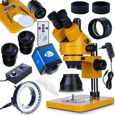Rosfix Set Trinokularmikroskop 7–45x mit HDMI-Kamera | LED 56x, Barlow 0.5x