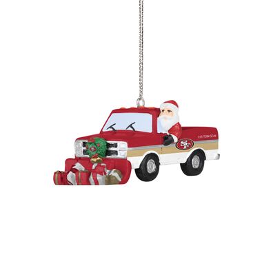 NFL San Francisco 49ers Santa Snow Plow Truck Weihnachtsbaum Anhänger Ornament 0765