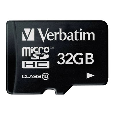 Verbatim microSDHC Speicherkarte 32GB – Class 10, UHS-I, 90 MB/s Lesegeschwindigkeit