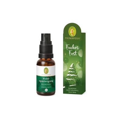 Primavera Geschenkanhänger Frohes Fest Waldspaziergang Raumspray 20ml vegan