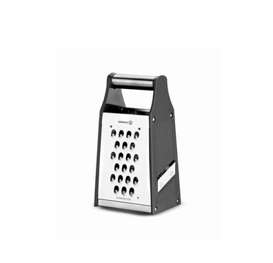 Korkmaz Rendy 4-in-1 Küchenreibe - Vierseitenreibe aus Edelstahl in Schwarz