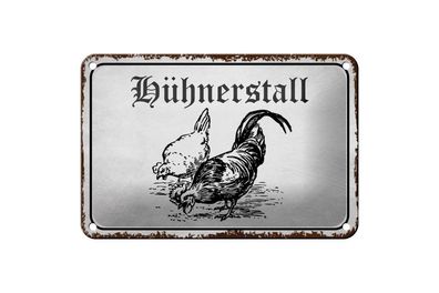 Blechschild Hühnerstall, 3 verschied Größen, Blechschilder Hahn Huhn