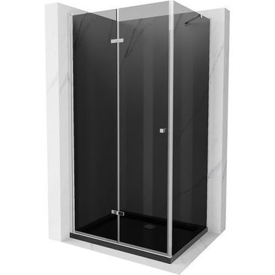 Mexen Lima Duschkabine 90x120 cm Graphit, Chrom inkl. Flat Wanne, Schwarz