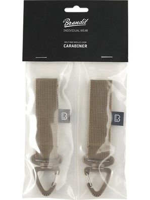 Brandit Herren Befestigung Belt and Molle Loop Carabiner 2 Pack Camel