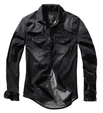 Brandit Hemd Riley Denimshirt in Black
